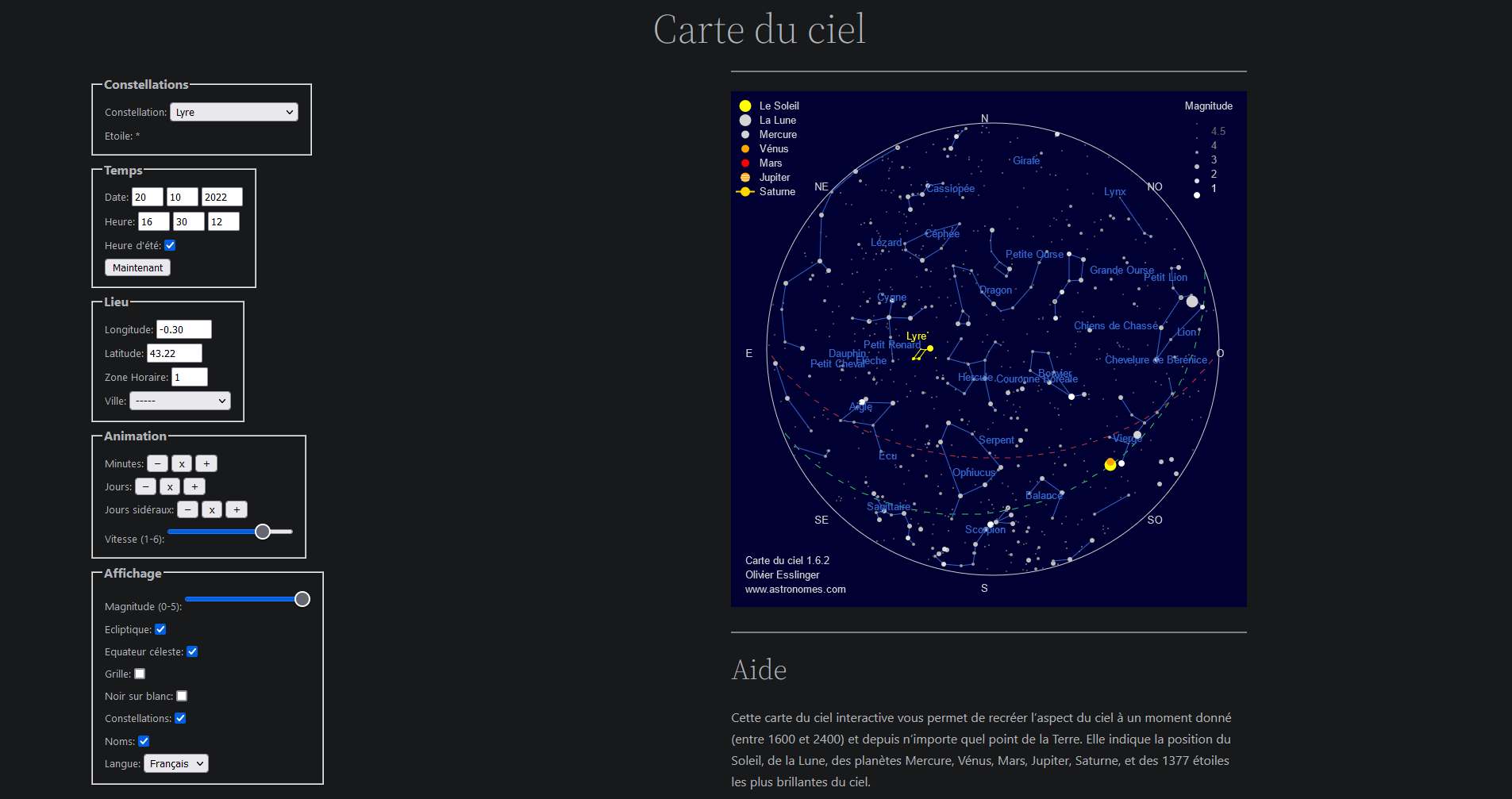 Carte du ciel